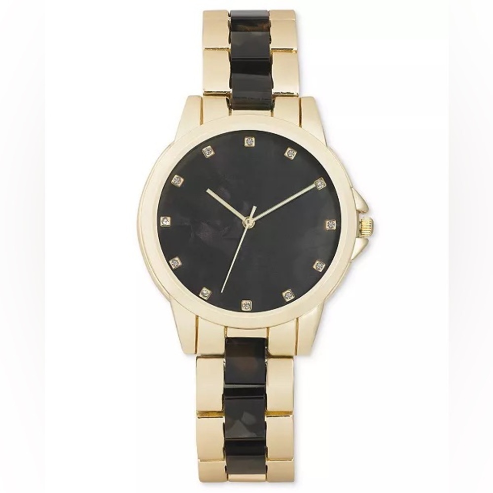 NIB Women's Marble & Gold-Tone Bracelet Watch